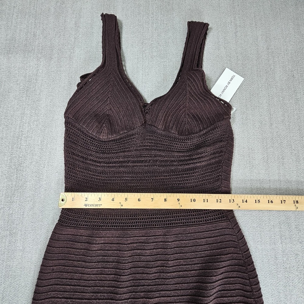 Torn By Ronny Kobo Women's Maxi Dress in Brown Crocheted Size Large New - Picture 11 of 16